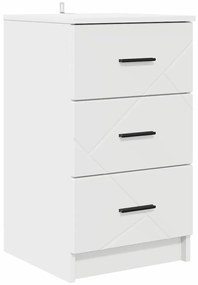 vidaXL Κομοδίνο με συρτάρι Λευκό 38 x 38 x 66 εκ Επεξεργασμένο ξύλο