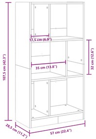 ΒΙΒΛΙΟΘΗΚΗ ΚΑΦΕ ΔΡΥΣ 57X28,5X107,5 ΕΚ. ΑΠΟ ΕΠΕΞΕΡΓΑΣΜΕΝΟ ΞΥΛΟ 848009