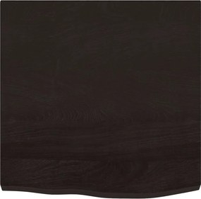 vidaXL Επιφάνεια Τραπεζιού Σκούρο Καφέ 60x60x(2-4)εκ Επεξ. Μασίφ Δρυς