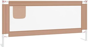 vidaXL Μπάρα Κρεβατιού Προστατευτική Taupe 200 x 25 εκ. Υφασμάτινη