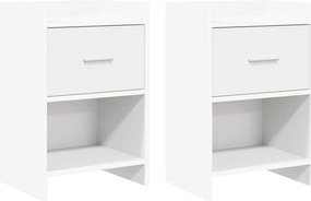 vidaXL Κομοδίνα 2 τμχ. Λευκό 40 x 30 x 60 cm Επεξεργασμένο Ξύλο