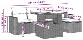 ΣΕΤ ΚΑΝΑΠΕ ΚΗΠΟΥ 6 ΤΕΜ. ΜΠΕΖ ΣΥΝΘΕΤΙΚΟ ΡΑΤΑΝ ΜΕ ΜΑΞΙΛΑΡΙΑ 3267238