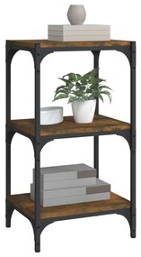 VidaXL Βιβλιοθήκη Καπνιστή Δρυς 40x33x70,5 εκ. Επεξ. Ξύλο & Ατσάλι