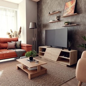 Έπιπλο τηλεόρασης Stevie pakoworld sonoma 160x40x50εκ (1 τεμάχια)