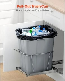 VEVOR Pullout Waste Container Under Cabinet Kitchen Garbage Bin Trash Can