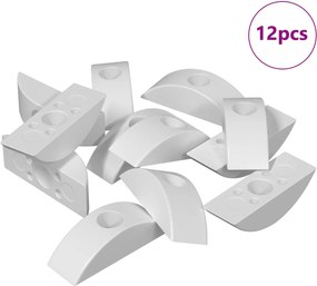 vidaXL Ημισέληνος δίσκος 12 pcs Λευκό M6 Πολυπροπυλένιο