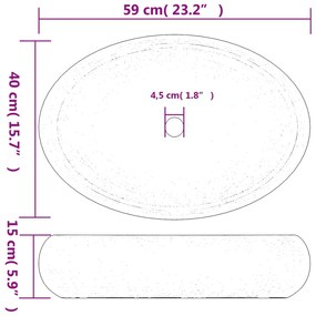 Νιπτήρας Οβάλ Πολύχρωμος 59 x 40 x 15 εκ. Κεραμικός - Μαύρο