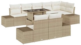 vidaXL Σετ Καναπέ Κήπου 9 pcs μπεζ και κρεμ 100 x 55 x 73 εκ