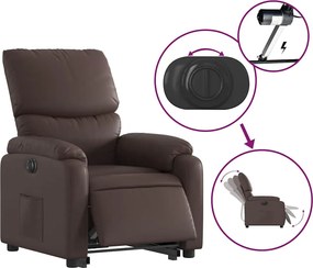 vidaXL Πολυθρόνα Ηλεκ Ανακλινόμενη με Ανύψωση Συνθετικό Δέρμα