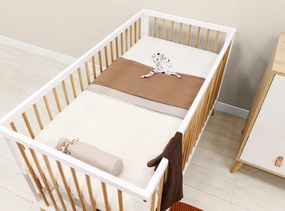 Βρεφικό Κρεβάτι Jort 70x140cm από μασίφ Οξιά White + Natural  ToiToiKids