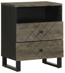 vidaXL Κομοδίνο μαύρο 50x33x62 cm μασίφ ξύλο Μάνγκο