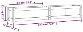 Ζαρντινιέρα Καφέ Κεριού 180 x 31 x 31 εκ. από Μασίφ Ξύλο Πεύκου - Καφέ