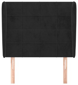 Κεφαλάρι με Πτερύγια Μαύρο 103x23x118/128 εκ. Βελούδινο 3118000