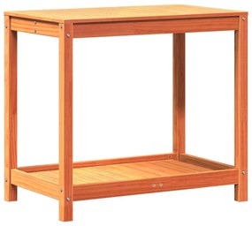 vidaXL Τραπέζι Κηπουρικής με Ράφι Καφέ 82,5x50x75εκ. Μασίφ Ξύλο Πεύκου