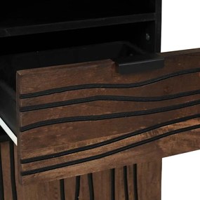 vidaXL Ντουλάπι Μπάνιου Ριγέ Καφέ 38 x 33 x 160 εκ. Μασίφ ξύλο μάνγκο