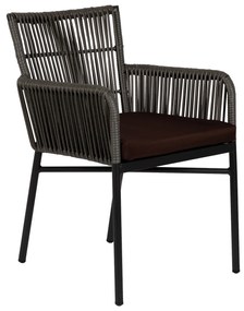 Πολυθρόνα Κήπου ArteLibre BLUENILE Μαύρο/Γκρι Αλουμίνιο/Rattan 55x65x81cm-14840015