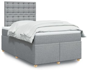 ΚΡΕΒΑΤΙ BOXSPRING ΜΕ ΣΤΡΩΜΑ ΑΝΟΙΧΤΟ ΓΚΡΙ 120X190 ΕΚ. ΥΦΑΣΜΑΤΙΝΟ 3291233