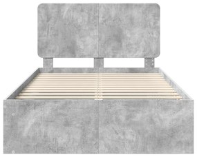 vidaXL Σκελετός Κρεβατιού Σκυρόδεμα 120 x 190 cm Στερεά ξυλεία πεύκου