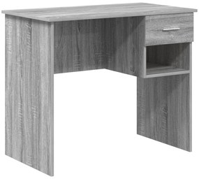 vidaXL Γραφείο με Αποθήκη Γκρι Sonoma 90x49.5x75 cm Επεξεργασμένο Ξύλο