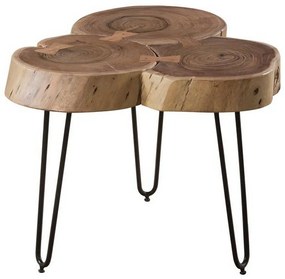 Τραπέζι Σαλονιού Fuego-3 Acacia Natural/Black ΕΑ7057 +/-50x50x42cm Metal,Wood