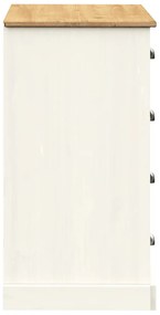 vidaXL Μπουφές με Συρτάρια VIGO Λευκό 113x40x75 εκ. Μασίφ Ξύλο Πεύκου