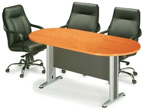 Τραπέζι Συνεδρίου Oval ΕΟ131,2 Dark Grey/Cherry 240x120cm