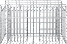 vidaXL Ανασηκωμένο κρεβάτι gabion Ασημί