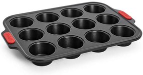 Φόρμα Muffins Αντικολλητική 12 Θέσεων Let's Bake! WB05 36,5x28cm Black-Red Woll Ατσάλι, Αλουμίνιο