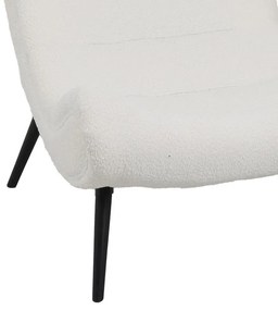 Πολυθρόνα-μπερζέρα Silla μπουκλέ ύφασμα σε λευκή απόχρωση 97x80x100εκ 97x80x100 εκ.