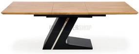 Gusto Ανοιγομένη Τραπεζαρία Μπεζ / Μαύρο 160-220x90x75