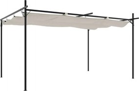 vidaXL Πέργκολα με Πτυσσόμενη Οροφή Κρεμ 395 x 292 x 230 εκ.