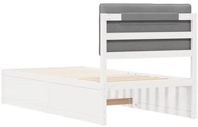 vidaXL Σκελετός Κρεβατιού με Επενδεδυμένο Κεφαλάρι Ανοιχτό γκρι