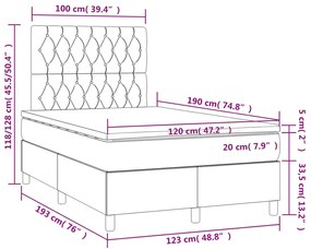 ΚΡΕΒΑΤΙ BOXSPRING ΜΕ ΣΤΡΩΜΑ ΣΚΟΥΡΟ ΓΚΡΙ 120X190 ΕΚ. ΒΕΛΟΥΔΙΝΟ 3270014