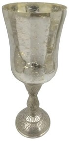 Κηροπήγιο 3-70-571-0125 Silver Δ9,5Χ24 Inart Metal, Glass