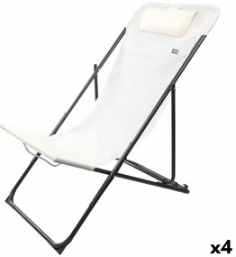 Ξαπλώστε ξαπλώστρα Aktive Λευκό 53 x 87 x 78 cm (4 Μονάδες)