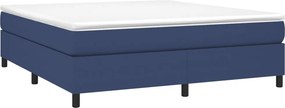 vidaXL Κρεβάτι Boxspring με Στρώμα Μπλε 180x200 εκ. Υφασμάτινο