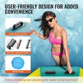 VEVOR 12ft Inflatable Water Trampoline Swim Platform Bounce for Pool Lake Toy