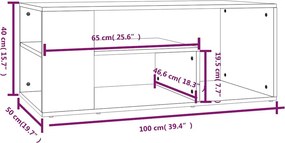 vidaXL Τραπεζάκι Σαλονιού Καφέ Δρυς100x50x40 εκ. Επεξεργασμένο Ξύλο