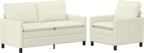 vidaXL Σετ Καναπέ 2 pcs Κρεμ Ύφασμα