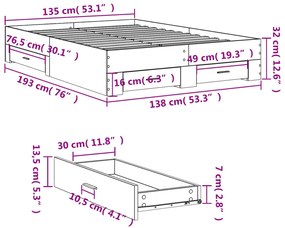 ΠΛΑΙΣΙΟ ΚΡΕΒΑΤΙΟΥ ΜΕ ΣΥΡΤΑΡΙΑ ΛΕΥΚΟ 135X190 ΕΚ ΕΠΕΞΕΡΓ. ΞΥΛΟ 3280405