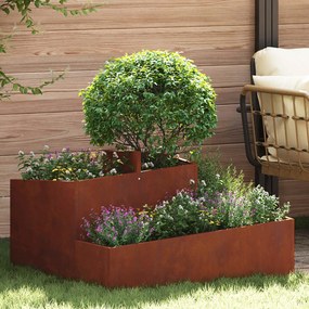 vidaXL Γλάστρα Κήπου Σκ rusty 80 x 80 x 50 εκ.