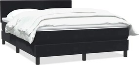 vidaXL Κρεβάτι Boxspring με Στρώμα Μαύρο 160x210 εκ. Βελούδινο