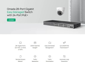 TP-LINK easy managed switch ES228GP, 28x Gigabit θύρες, PoE+, V1.0