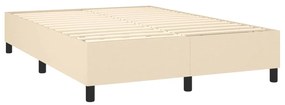 ΚΡΕΒΑΤΙ BOXSPRING ΜΕ ΣΤΡΩΜΑ &amp; LED ΚΡΕΜ 140X190 ΕΚ. ΥΦΑΣΜΑΤΙΝΟ 3134714