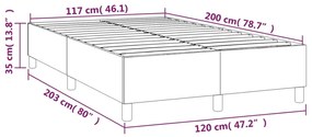 Πλαίσιο Κρεβατιού Κρεμ 120 x 200 εκ. από Συνθετικό Δέρμα - Κρεμ