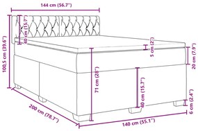 Κρεβάτι Boxspring με Στρώμα Σκούρο Ροζ 140x200 εκ. Βελούδινο - Ροζ