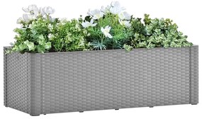 vidaXL Ζαρντινιέρα Κήπου Γκρι 100x43x33 εκ. με Αυτόματο Πότισμα