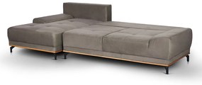 NATURA ΚΑΝΑΠΕΣ ΚΡΕΒΑΤΙ ΓΩΝΙΑ ΑΡΙΣΤΕΡΗ TAUPE 283x164xH90cm - Ύφασμα - 01-2646