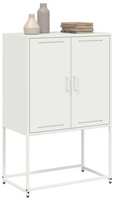Έπιπλο Τηλεόρασης Λευκό 68x39x60,5 εκ. από Χάλυβα - Λευκό