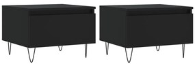 vidaXL Τραπεζάκια Σαλονιού 2 τεμ. Μαύρα 50 x 46 x 35 εκ. Επεξεργ. Ξύλο